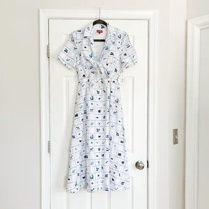 Staud Giorgiana Linen Blend Midi Dress - NWT